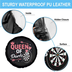 Queen Of Darts Bullseye Shooter Spare Tire Cover Female Dartist Gift TS12 Print Your Wear