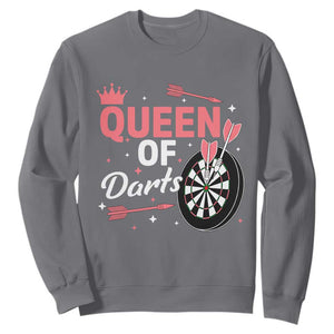 Queen Of Darts Bullseye Shooter Sweatshirt Female Dartist Gift TS12 Charcoal Print Your Wear