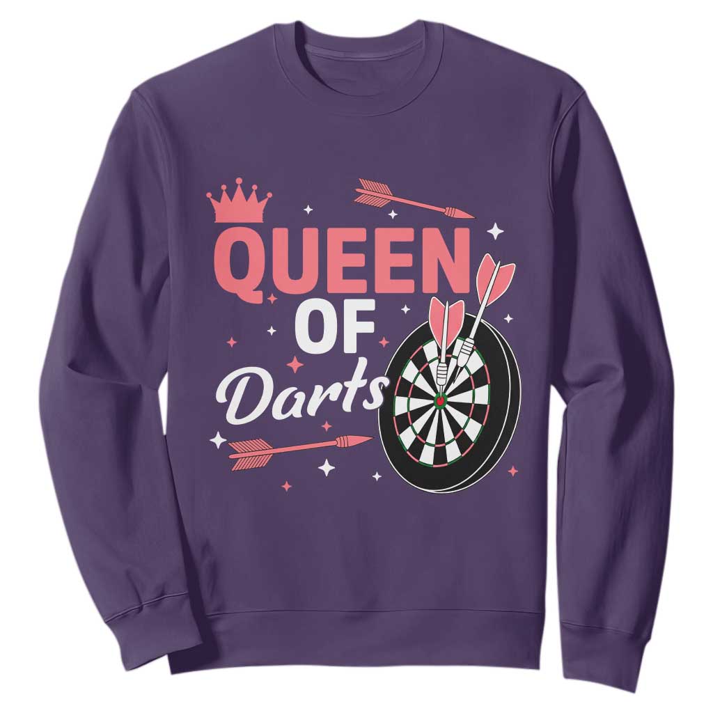 Queen Of Darts Bullseye Shooter Sweatshirt Female Dartist Gift TS12 Purple Print Your Wear