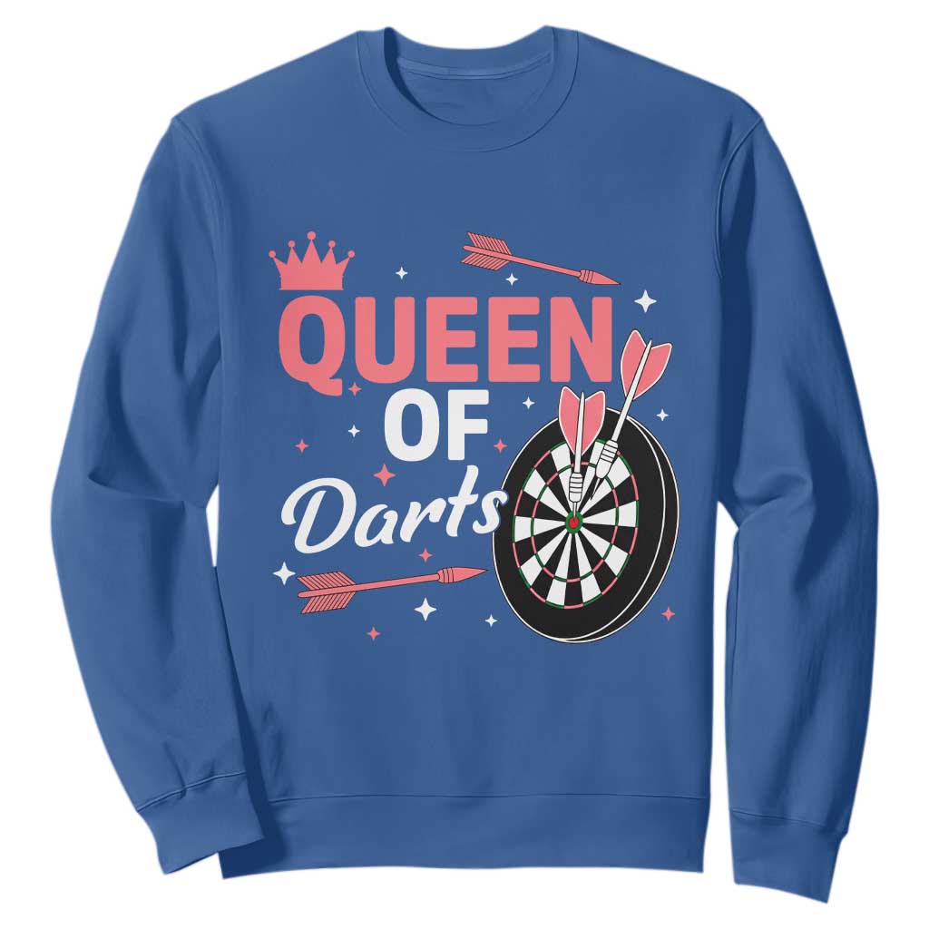 Queen Of Darts Bullseye Shooter Sweatshirt Female Dartist Gift TS12 Royal Blue Print Your Wear