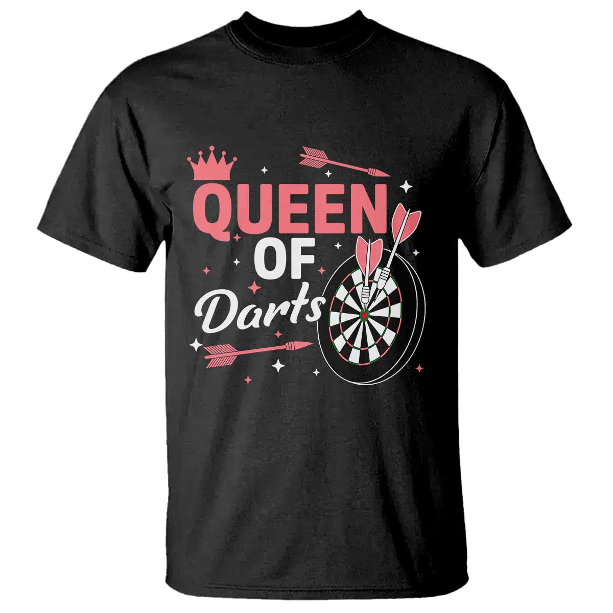 Queen Of Darts Bullseye Shooter T Shirt Female Dartist Gift TS12 Black Print Your Wear