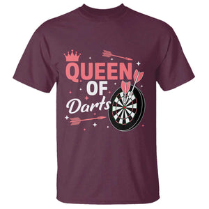 Queen Of Darts Bullseye Shooter T Shirt Female Dartist Gift TS12 Maroon Print Your Wear