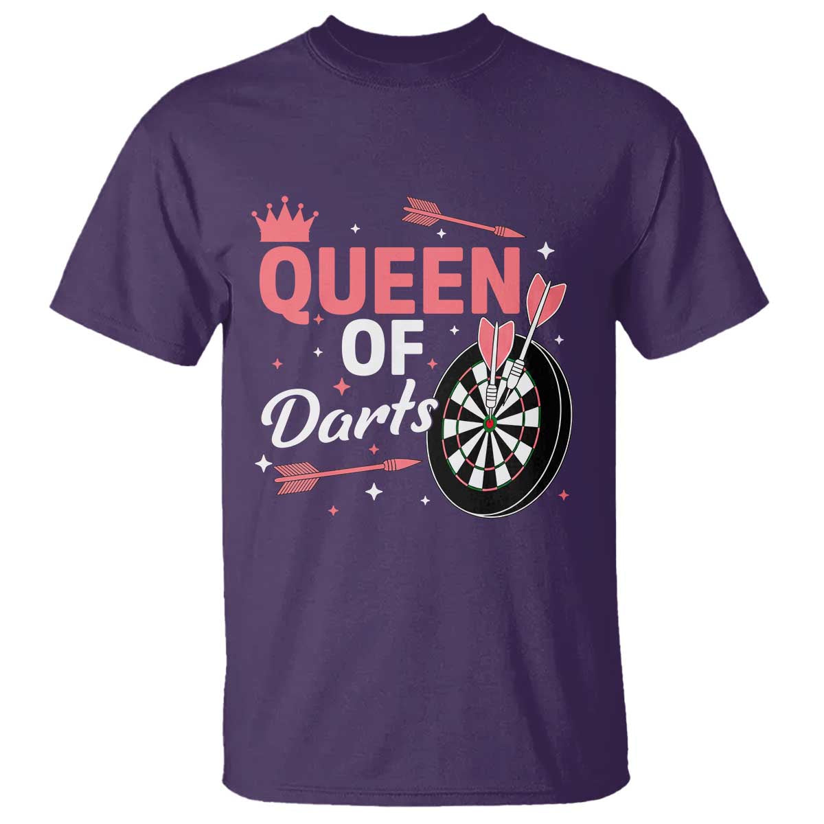 Queen Of Darts Bullseye Shooter T Shirt Female Dartist Gift TS12 Purple Print Your Wear