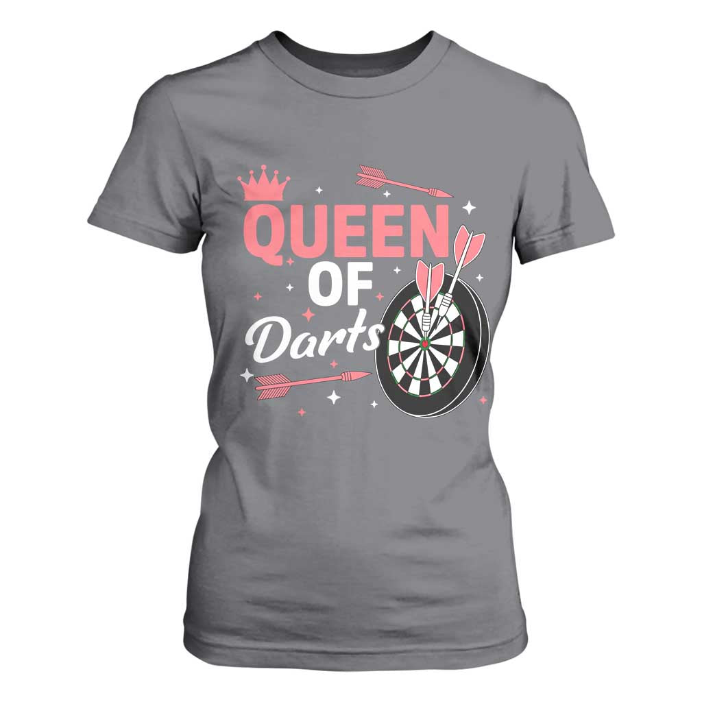 Queen Of Darts Bullseye Shooter T Shirt For Women Female Dartist Gift TS12 Charcoal Print Your Wear