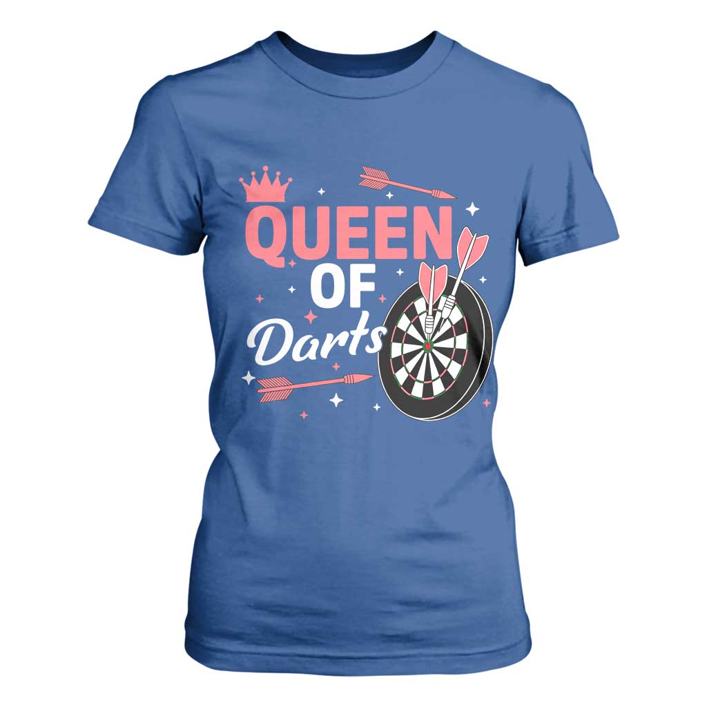 Queen Of Darts Bullseye Shooter T Shirt For Women Female Dartist Gift TS12 Royal Blue Print Your Wear