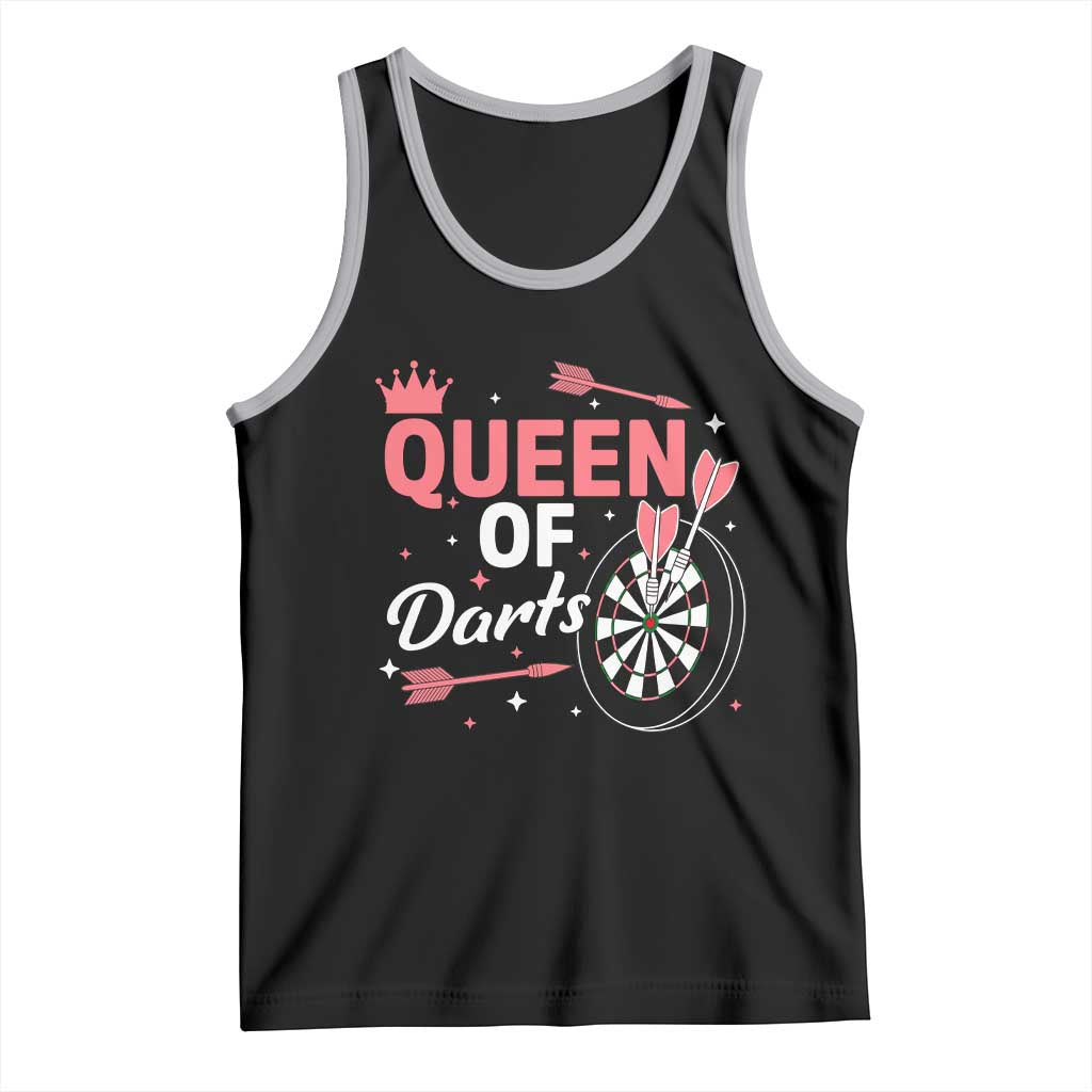 Queen Of Darts Bullseye Shooter Tank Top Female Dartist Gift TS12 Black Athletic Heather Print Your Wear