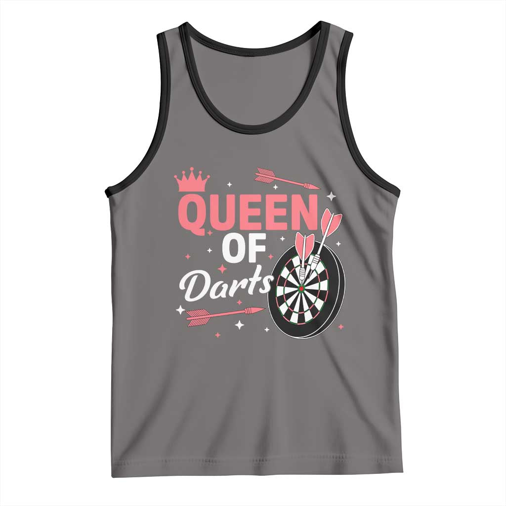 Queen Of Darts Bullseye Shooter Tank Top Female Dartist Gift TS12 Deep Heather Black Print Your Wear