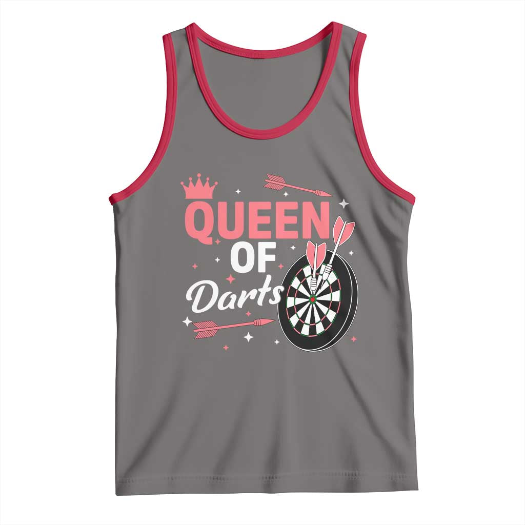 Queen Of Darts Bullseye Shooter Tank Top Female Dartist Gift TS12 Deep Heather Red Print Your Wear
