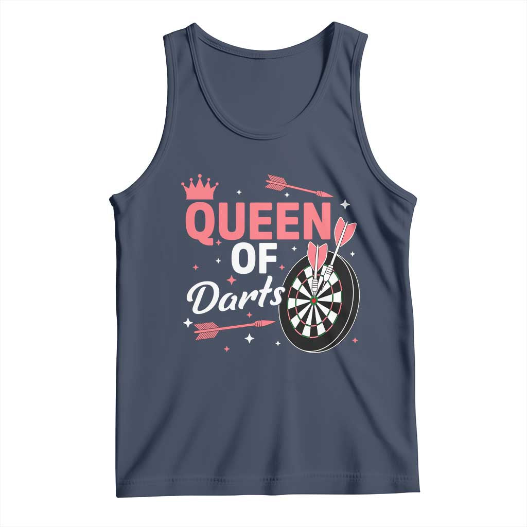 Queen Of Darts Bullseye Shooter Tank Top Female Dartist Gift TS12 Navy Print Your Wear