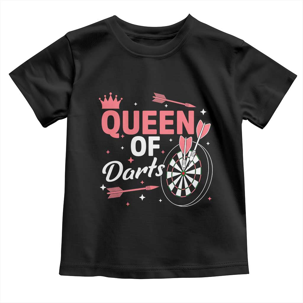 Queen Of Darts Bullseye Shooter Toddler T Shirt Female Dartist Gift TS12 Black Print Your Wear