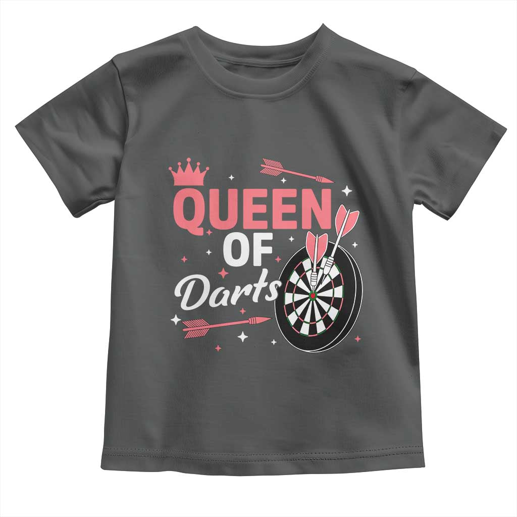 Queen Of Darts Bullseye Shooter Toddler T Shirt Female Dartist Gift TS12 Dark Heather Print Your Wear