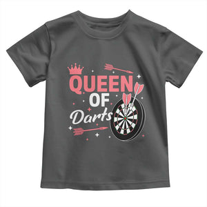 Queen Of Darts Bullseye Shooter Toddler T Shirt Female Dartist Gift TS12 Dark Heather Print Your Wear