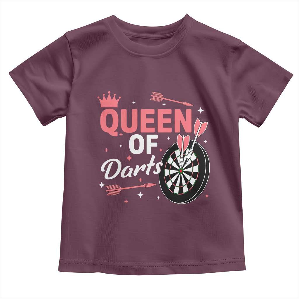 Queen Of Darts Bullseye Shooter Toddler T Shirt Female Dartist Gift TS12 Maroon Print Your Wear
