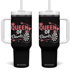 Queen Of Darts Bullseye Shooter Tumbler With Handle Female Dartist Gift TS12 One Size: 40 oz Black Print Your Wear