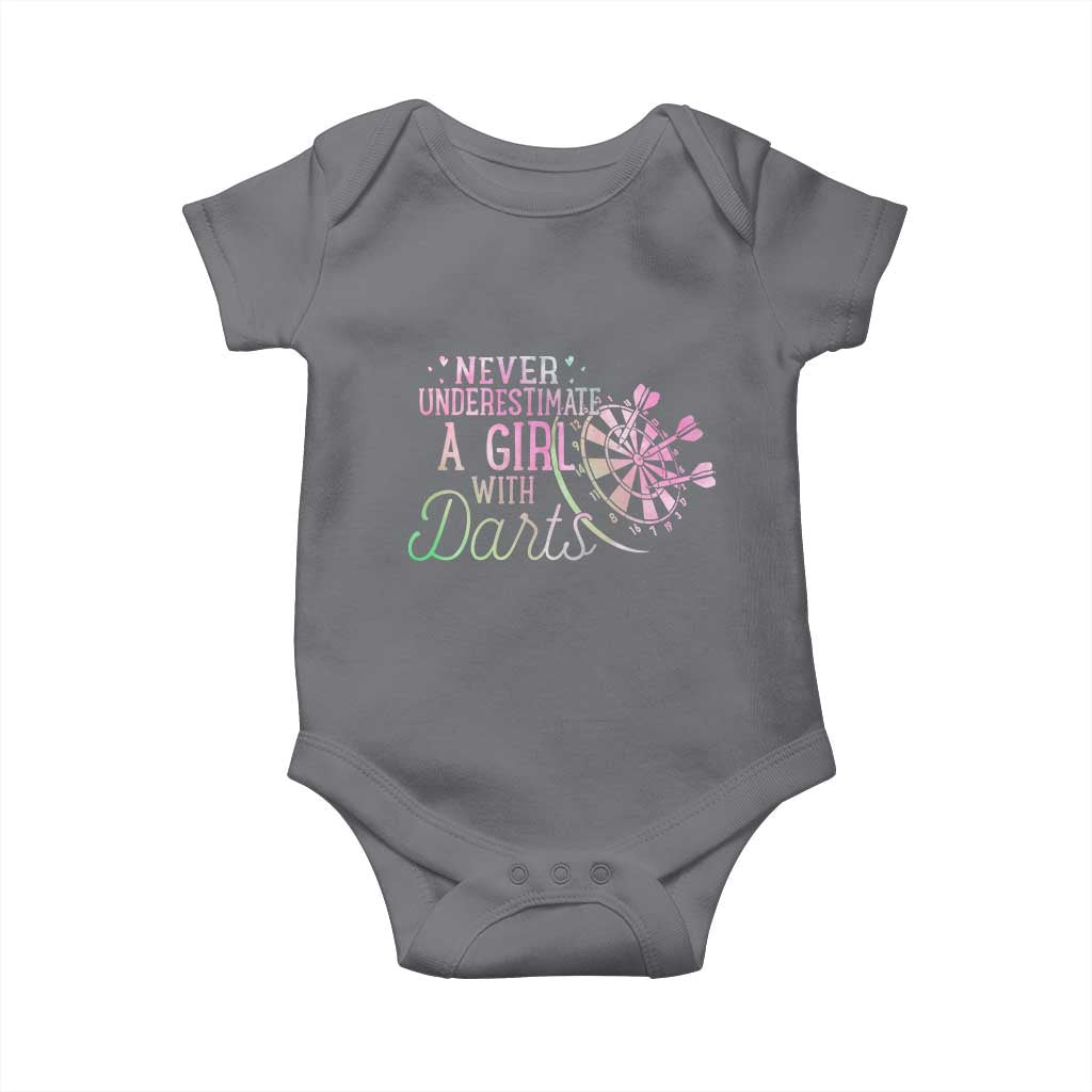 Never Underestimate A Girl With Dart Baby Onesie Sports Lover Gift TS12 Charcoal Print Your Wear