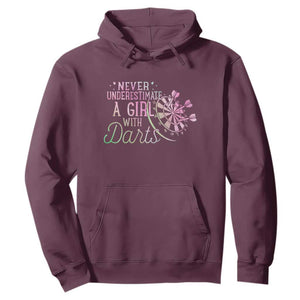 Never Underestimate A Girl With Dart Hoodie Sports Lover Gift TS12 Maroon Print Your Wear