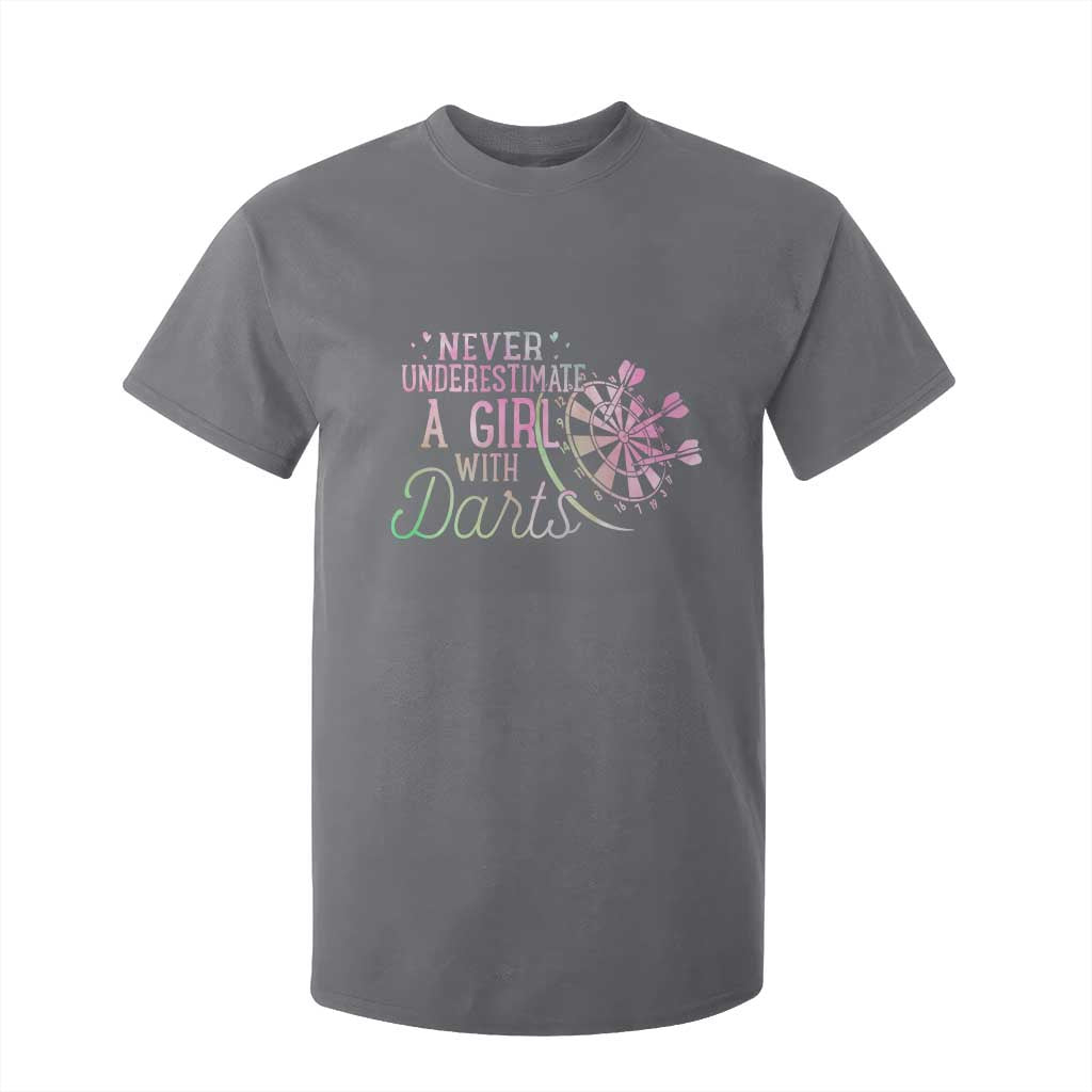 Never Underestimate A Girl With Dart T Shirt For Kid Sports Lover Gift TS12 Charcoal Print Your Wear