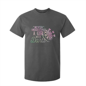 Never Underestimate A Girl With Dart T Shirt For Kid Sports Lover Gift TS12 Dark Heather Print Your Wear