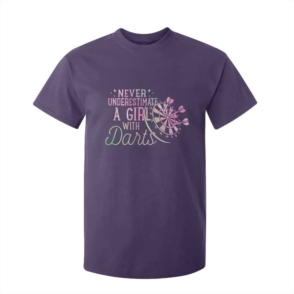 Never Underestimate A Girl With Dart T Shirt For Kid Sports Lover Gift TS12 Purple Print Your Wear