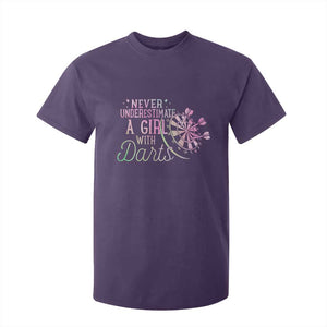 Never Underestimate A Girl With Dart T Shirt For Kid Sports Lover Gift TS12 Purple Print Your Wear