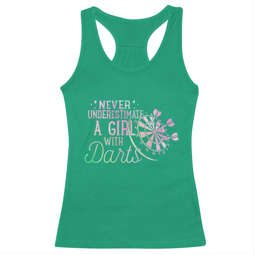 Never Underestimate A Girl With Dart Racerback Tank Top Sports Lover Gift TS12 Irish Green Print Your Wear