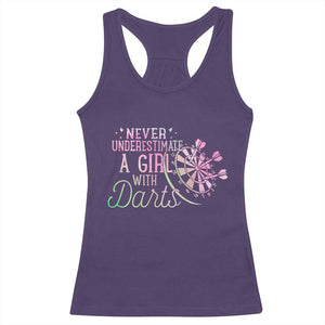 Never Underestimate A Girl With Dart Racerback Tank Top Sports Lover Gift TS12 Purple Print Your Wear
