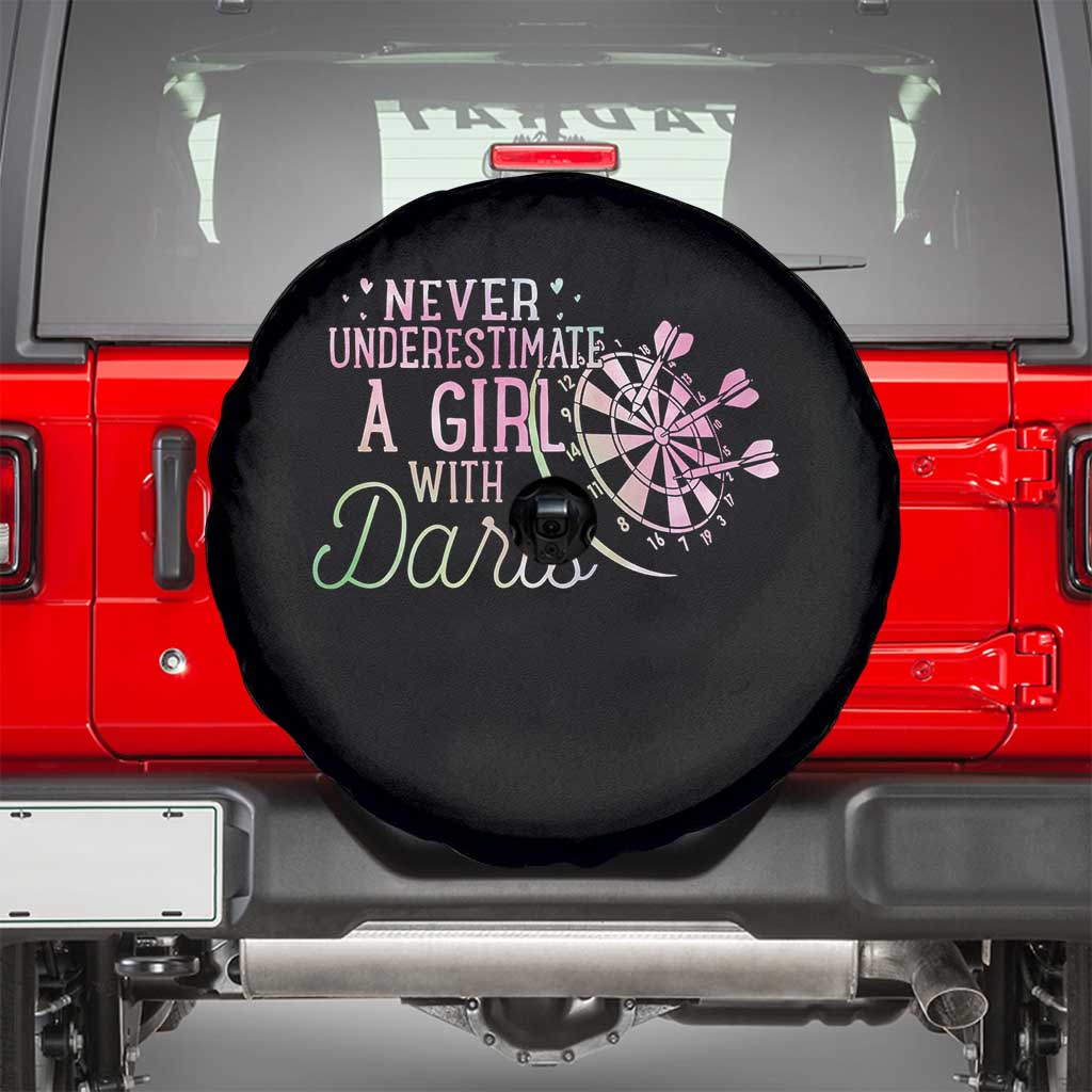 Never Underestimate A Girl With Dart Spare Tire Cover Sports Lover Gift TS12 Black Print Your Wear