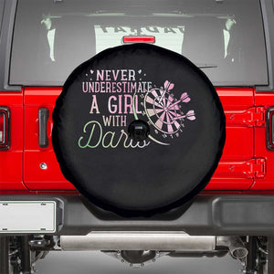 Never Underestimate A Girl With Dart Spare Tire Cover Sports Lover Gift TS12 Black Print Your Wear