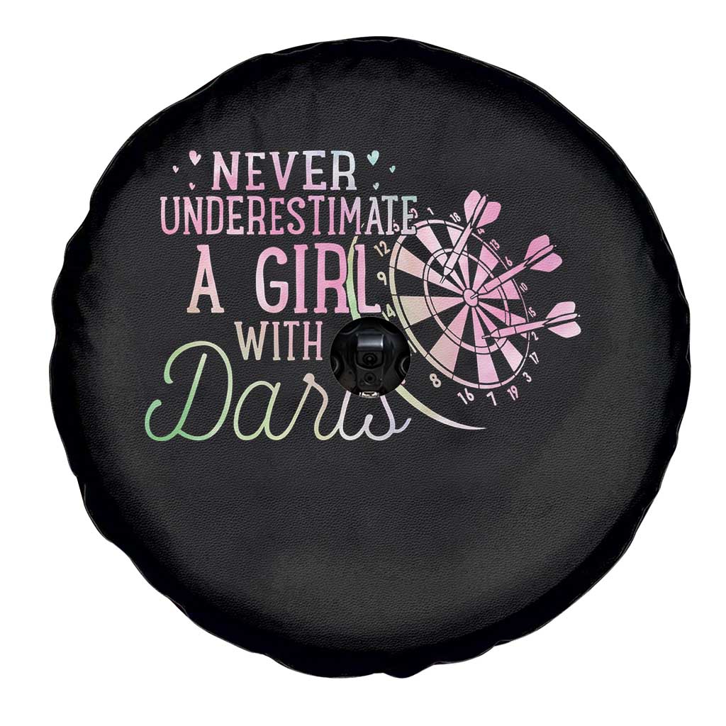 Never Underestimate A Girl With Dart Spare Tire Cover Sports Lover Gift TS12 Print Your Wear