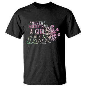 Never Underestimate A Girl With Dart T Shirt Sports Lover Gift TS12 Black Print Your Wear