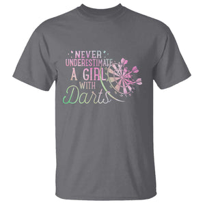 Never Underestimate A Girl With Dart T Shirt Sports Lover Gift TS12 Charcoal Print Your Wear