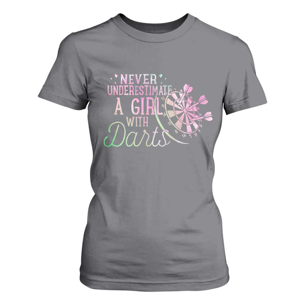 Never Underestimate A Girl With Dart T Shirt For Women Sports Lover Gift TS12 Charcoal Print Your Wear