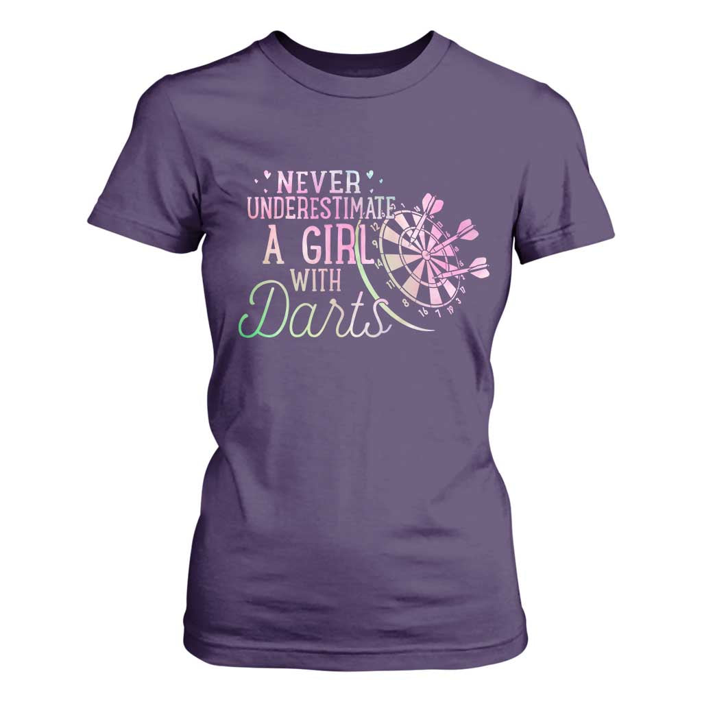 Never Underestimate A Girl With Dart T Shirt For Women Sports Lover Gift TS12 Purple Print Your Wear