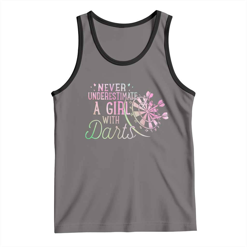 Never Underestimate A Girl With Dart Tank Top Sports Lover Gift TS12 Deep Heather Black Print Your Wear