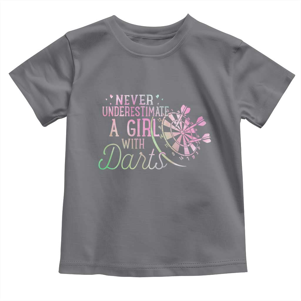 Never Underestimate A Girl With Dart Toddler T Shirt Sports Lover Gift TS12 Charcoal Print Your Wear