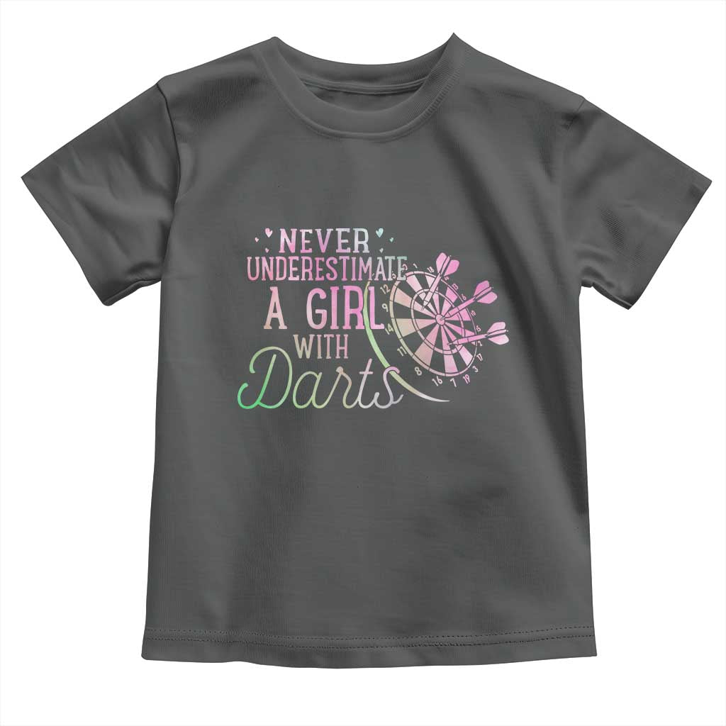 Never Underestimate A Girl With Dart Toddler T Shirt Sports Lover Gift TS12 Dark Heather Print Your Wear
