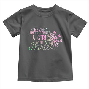 Never Underestimate A Girl With Dart Toddler T Shirt Sports Lover Gift TS12 Dark Heather Print Your Wear