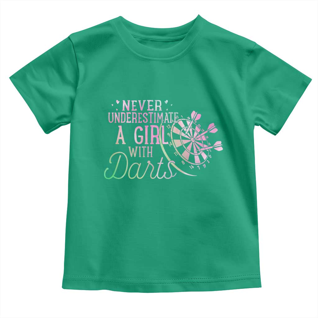 Never Underestimate A Girl With Dart Toddler T Shirt Sports Lover Gift TS12 Irish Green Print Your Wear