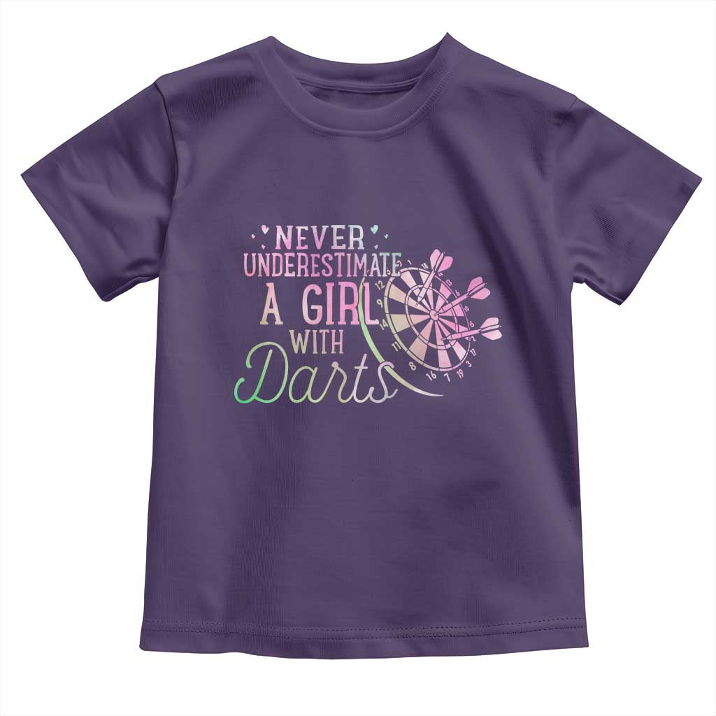 Never Underestimate A Girl With Dart Toddler T Shirt Sports Lover Gift TS12 Purple Print Your Wear