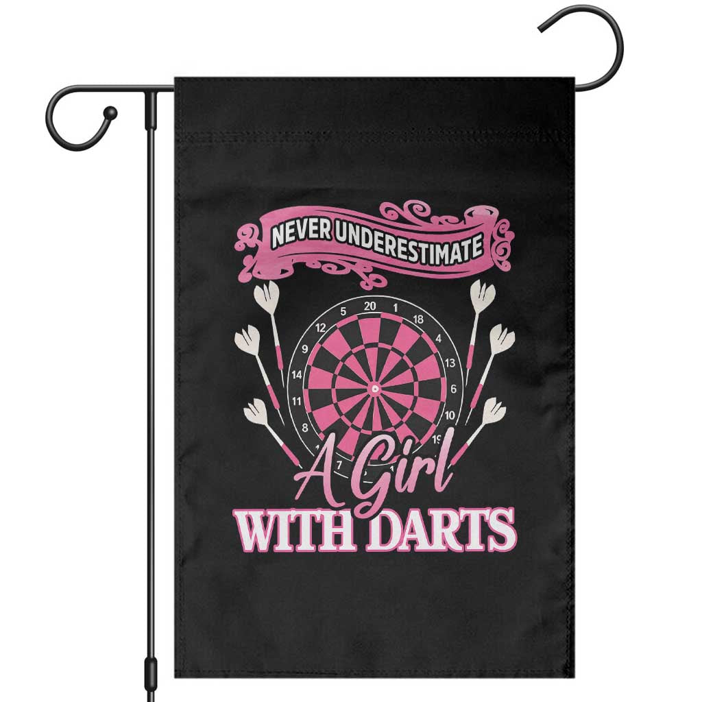 Never Underestimate A Girl Dart Player Gift Idea Garden Flag TS12 Black Print Your Wear