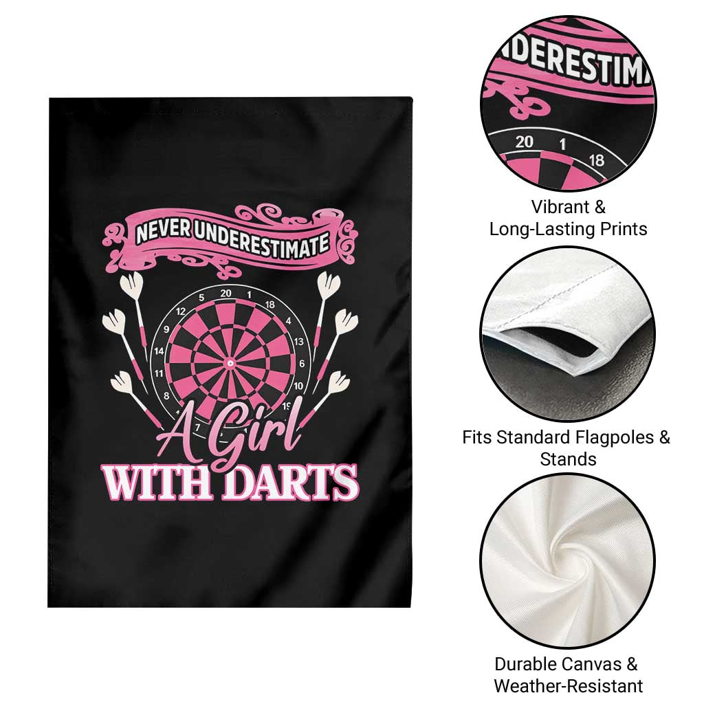 Never Underestimate A Girl Dart Player Gift Idea Garden Flag TS12 Print Your Wear