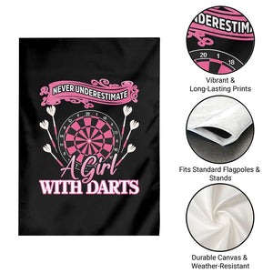 Never Underestimate A Girl Dart Player Gift Idea Garden Flag TS12 Print Your Wear