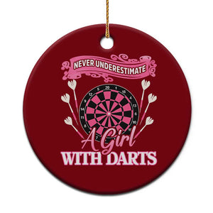 Never Underestimate A Girl Dart Player Gift Idea Ceramic Ornament TS12 1pc Red Print Your Wear