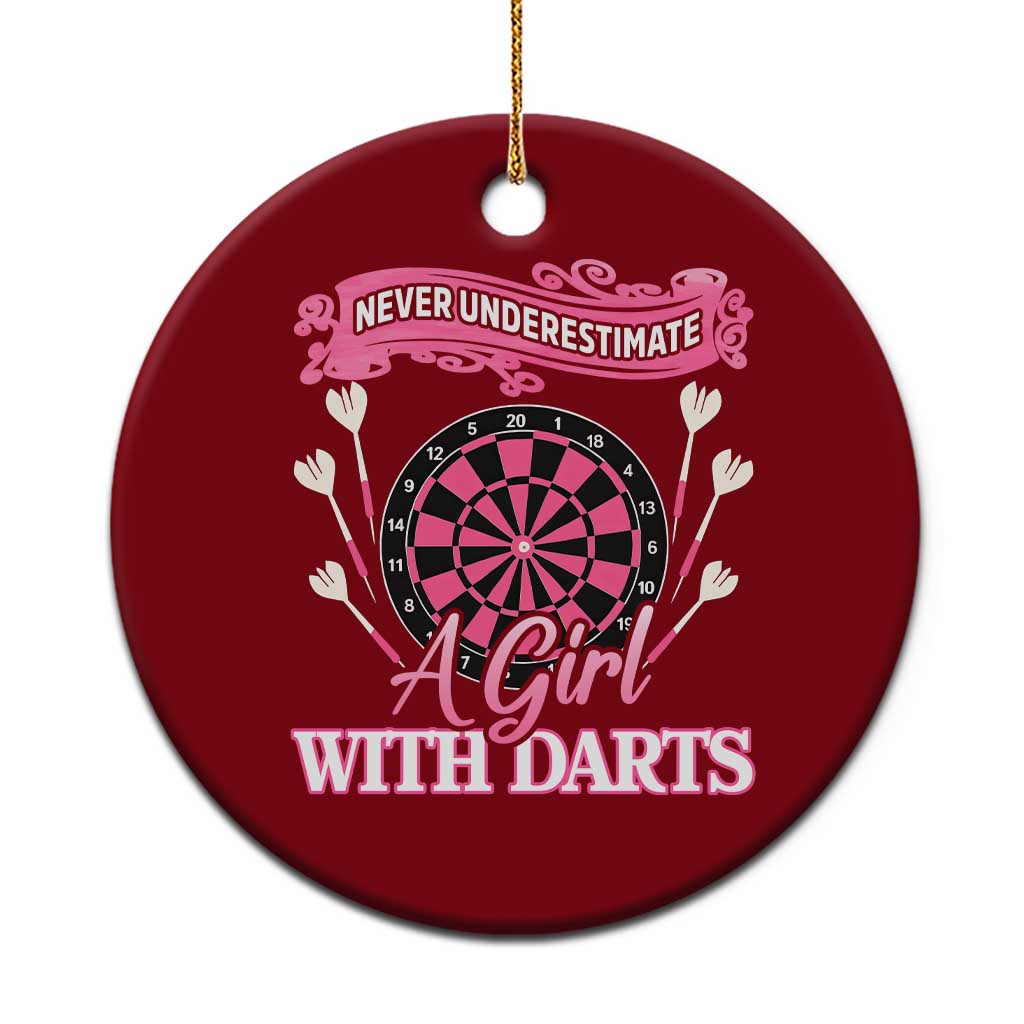 Never Underestimate A Girl Dart Player Gift Idea Ceramic Ornament TS12 1pc Red Print Your Wear