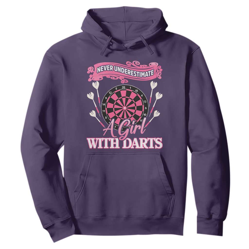 Never Underestimate A Girl Dart Player Gift Idea Hoodie TS12 Purple Print Your Wear