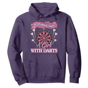 Never Underestimate A Girl Dart Player Gift Idea Hoodie TS12 Purple Print Your Wear