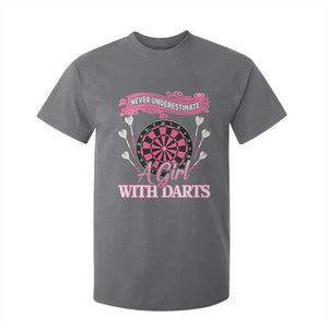 Never Underestimate A Girl Dart Player Gift Idea T Shirt For Kid TS12 Charcoal Print Your Wear