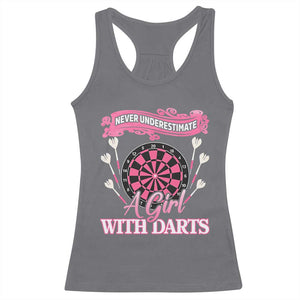 Never Underestimate A Girl Dart Player Gift Idea Racerback Tank Top TS12 Charcoal Print Your Wear