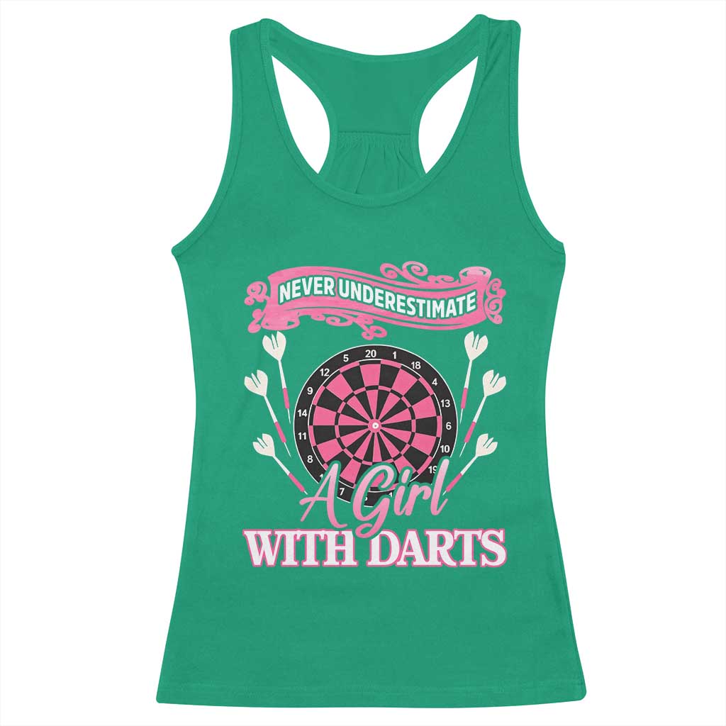 Never Underestimate A Girl Dart Player Gift Idea Racerback Tank Top TS12 Irish Green Print Your Wear