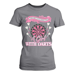 Never Underestimate A Girl Dart Player Gift Idea T Shirt For Women TS12 Charcoal Print Your Wear